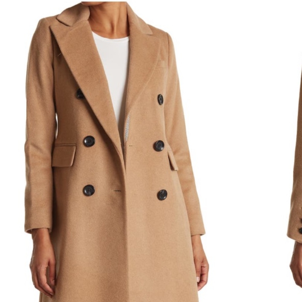 Sam Edelman Double Breasted Reefer Camel Coat Tailored